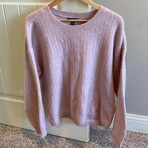 DKNY Light Pink Ribbed Crew Neck Sweater, XXL
